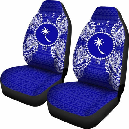 Chuuk Car Seat Cover - Chuuk Flag Map Blue -
