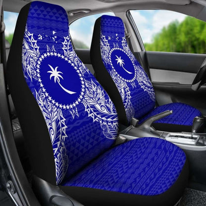 Chuuk Car Seat Cover - Chuuk Flag Map Blue -