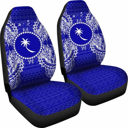 Chuuk Car Seat Cover - Chuuk Flag Map Blue -