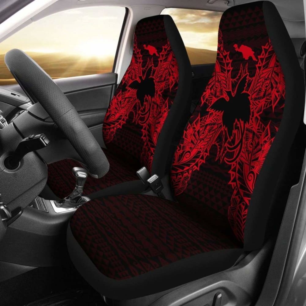 Papua New Guinea Car Seat Cover - Papua New Guinea Flag Map Red -