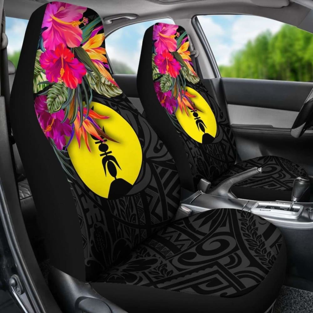 New Caledonia Car Seat Covers - Polynesian Hibiscus Pattern -