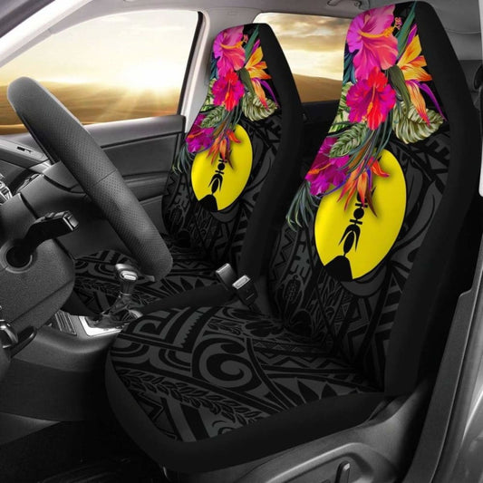 New Caledonia Car Seat Covers - Polynesian Hibiscus Pattern -