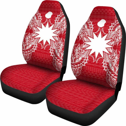 Nauru Car Seat Cover - Nauru Flag Map Red White -