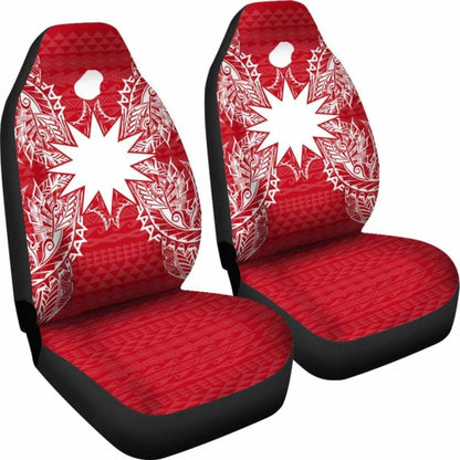 Nauru Car Seat Cover - Nauru Flag Map Red White -