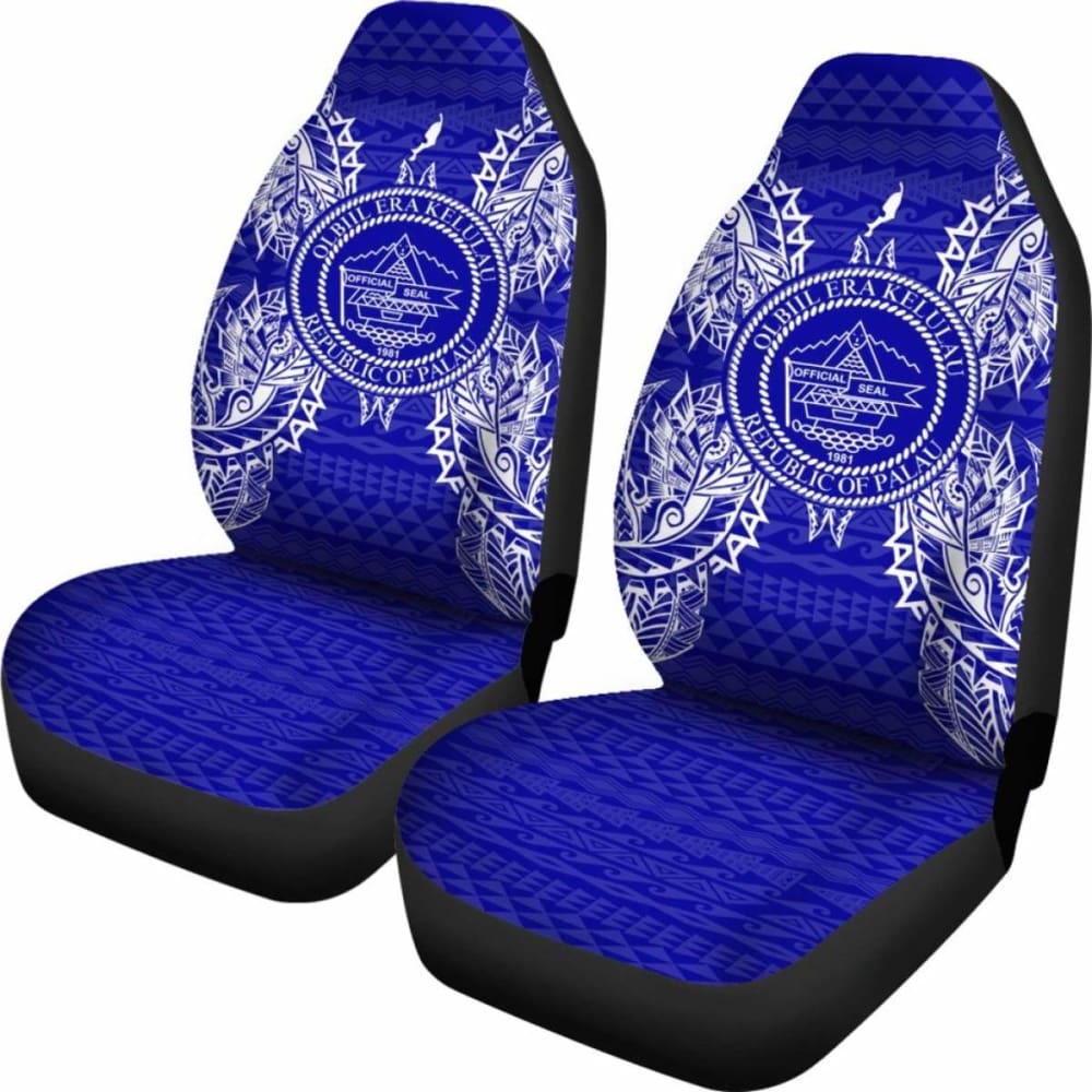 Palau Car Seat Cover - Palau Seal Map Blue -