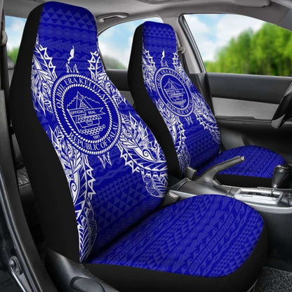 Palau Car Seat Cover - Palau Seal Map Blue -