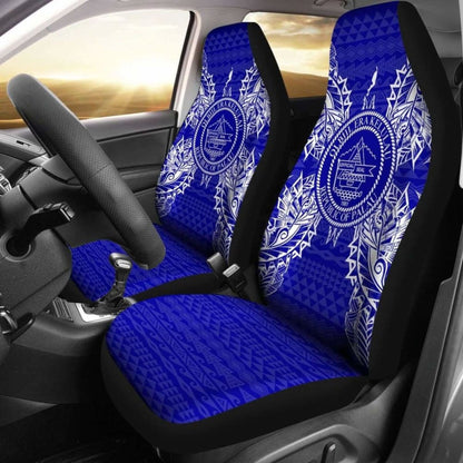Palau Car Seat Cover - Palau Seal Map Blue -