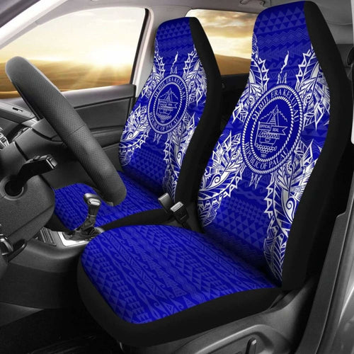 Palau Car Seat Cover - Palau Seal Map Blue -