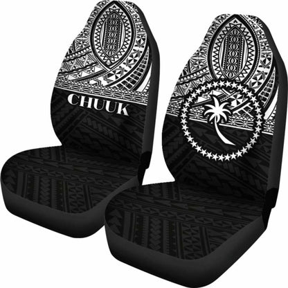 Chuuk State Car Seat Covers - Chuuk Flag Black Version -