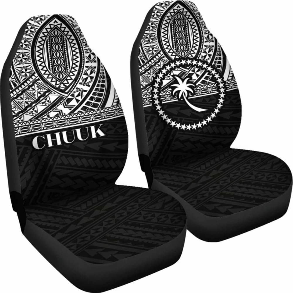 Chuuk State Car Seat Covers - Chuuk Flag Black Version -