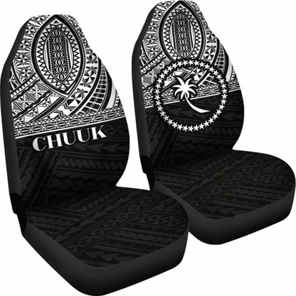 Chuuk State Car Seat Covers - Chuuk Flag Black Version -