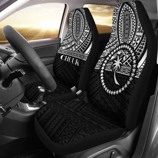 Chuuk State Car Seat Covers - Chuuk Flag Black Version -