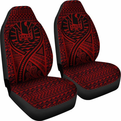 French Polynesia Car Seat Cover - French Polynesia Coat Of Arms Polynesia Tattoo Red -