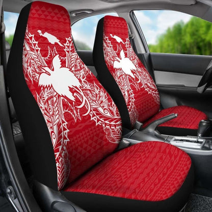 Papua New Guinea Car Seat Cover - Papua New Guinea Flag Map Red White -