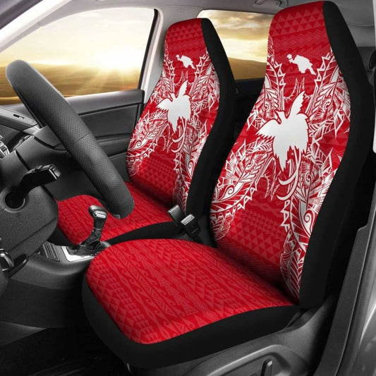 Papua New Guinea Car Seat Cover - Papua New Guinea Flag Map Red White -