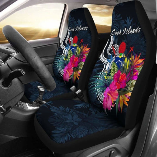 Cook Islands Car Seat Covers Polynesian Tropical Flower