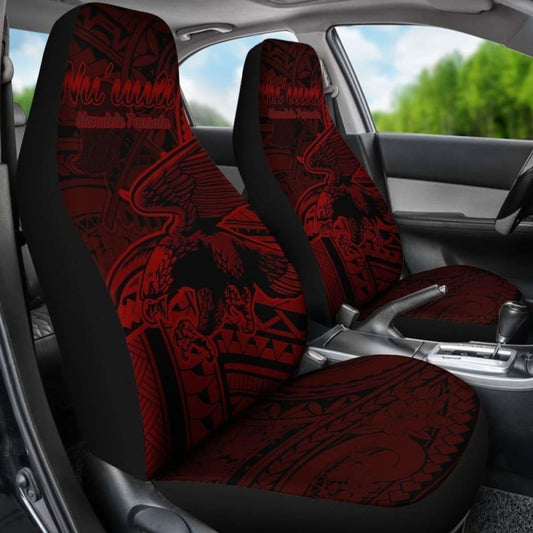 American Samoa Car Seat Covers Nu'Uuli Red Polynesian Patterns