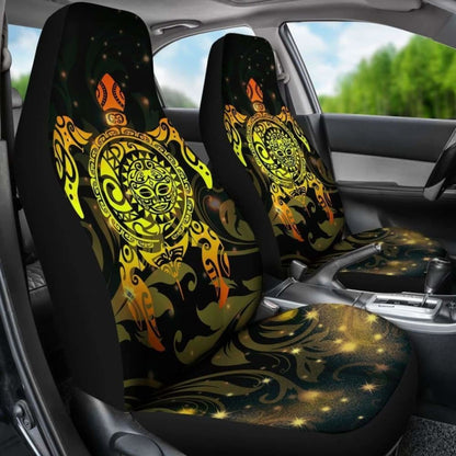 Polynesian Car Seat Covers - Maori Turtle Tiki Face -
