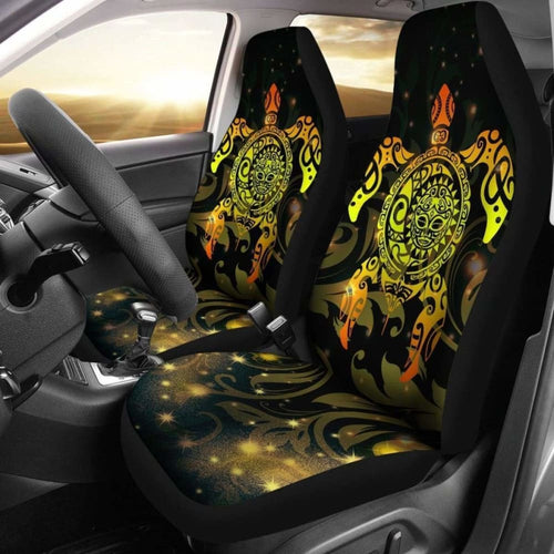 Polynesian Car Seat Covers - Maori Turtle Tiki Face -
