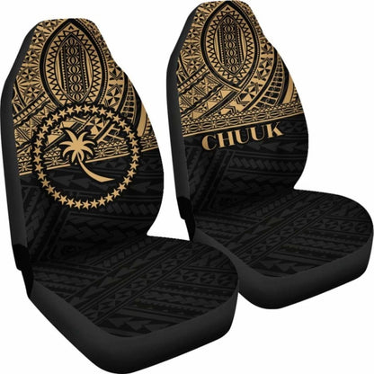 Chuuk State Car Seat Covers - Chuuk Flag Gold Version -
