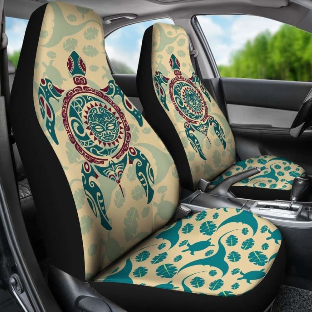 Polynesian Turtle Car Seat Covers - Maori Sun Turtle -