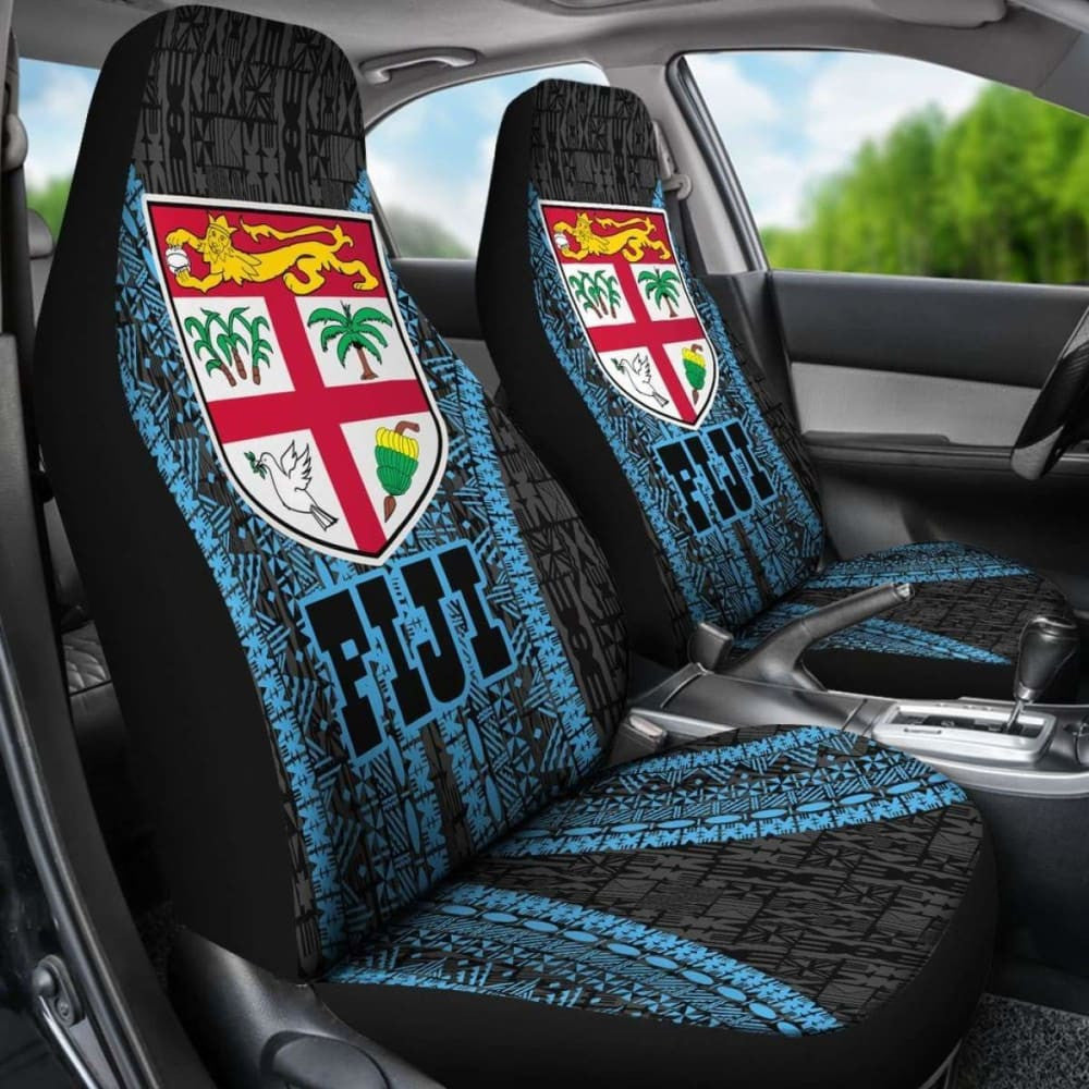 Fiji Tapa Car Seat Covers - Fiji Flag Polynesian Style -
