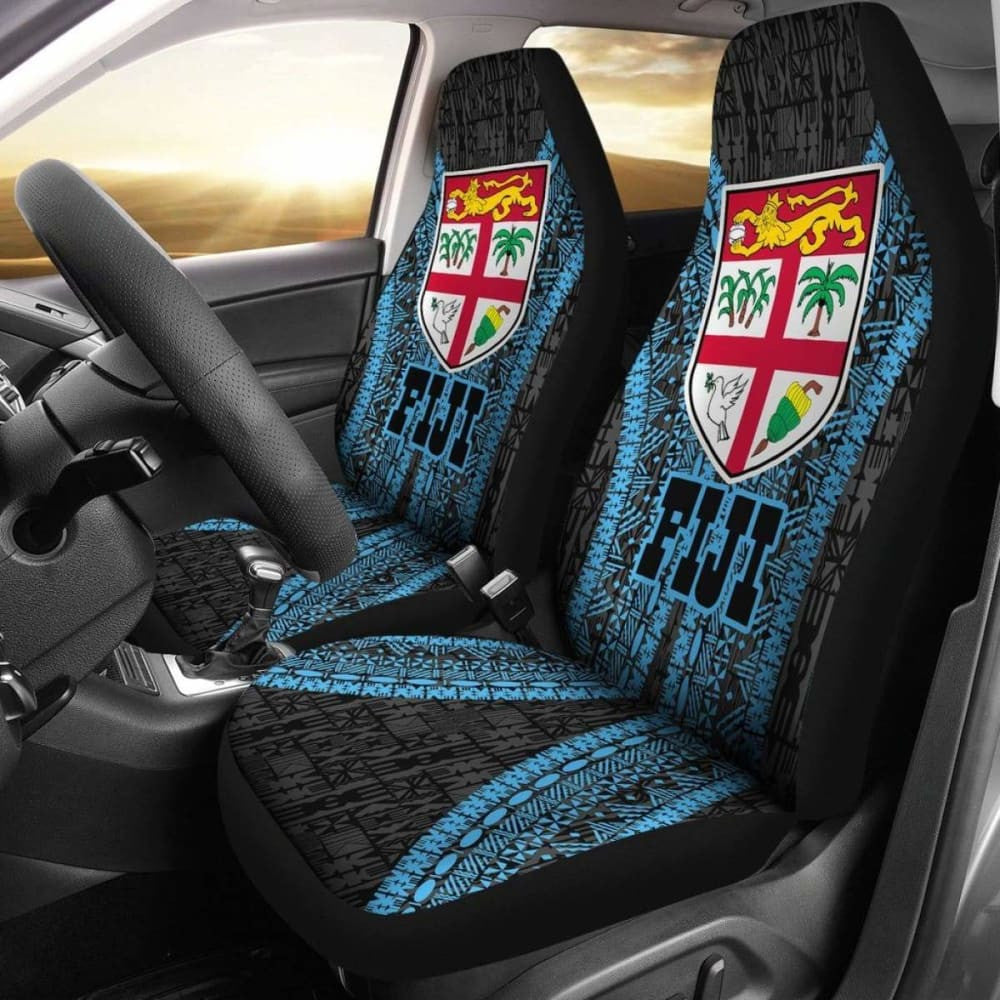 Fiji Tapa Car Seat Covers - Fiji Flag Polynesian Style -