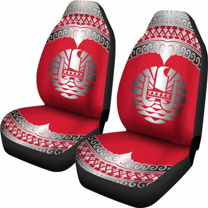 Tahiti Polynesian Car Seat Cover - Tahiti Flag Wave Style -