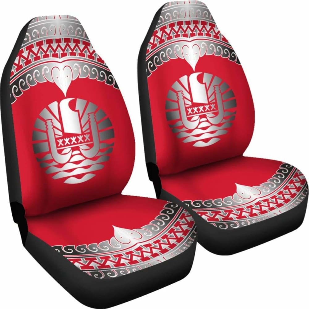 Tahiti Polynesian Car Seat Cover - Tahiti Flag Wave Style -