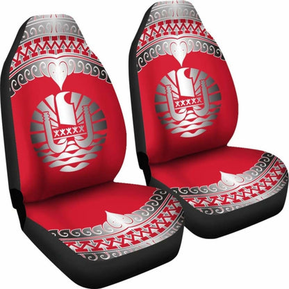 Tahiti Polynesian Car Seat Cover - Tahiti Flag Wave Style -