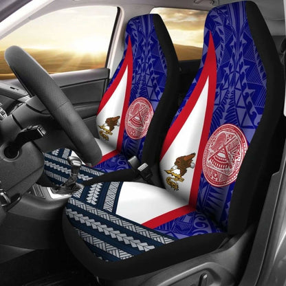 American Samoa Polynesian Car Set Cover - American Samoa Flag And Seal