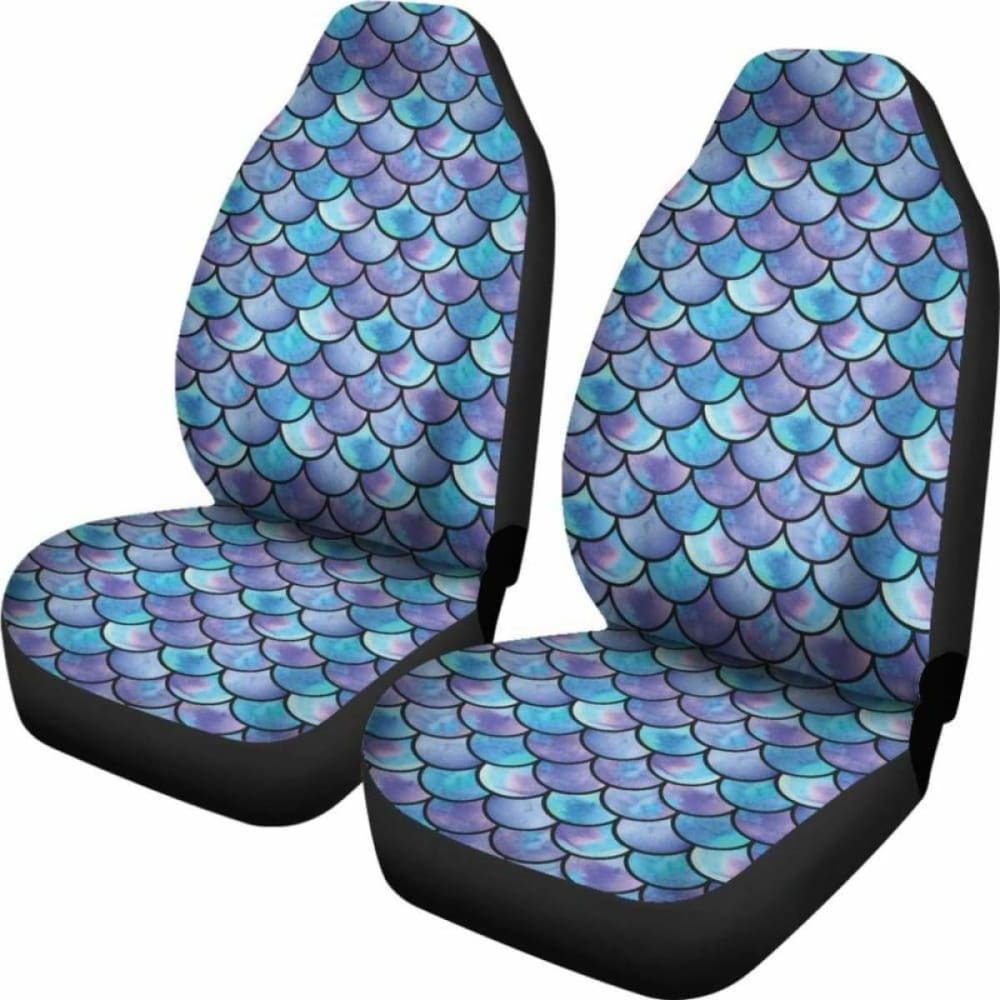 Purple Teal Blue Mermaid Scales Car Seat Covers