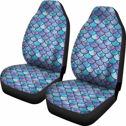 Purple Teal Blue Mermaid Scales Car Seat Covers