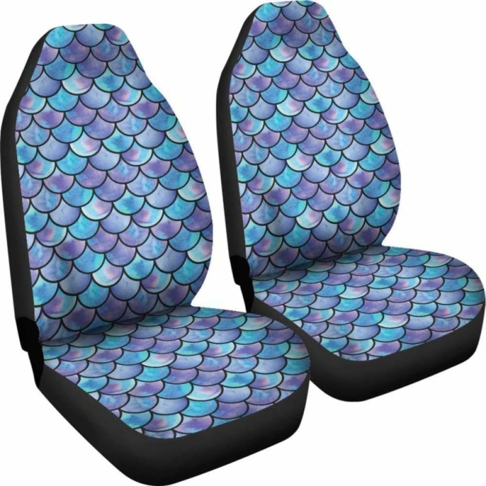 Purple Teal Blue Mermaid Scales Car Seat Covers