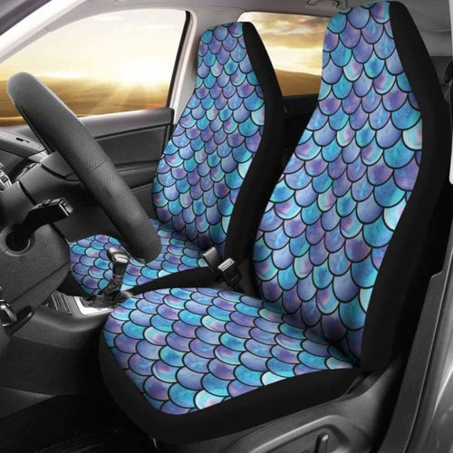 Purple Teal Blue Mermaid Scales Car Seat Covers