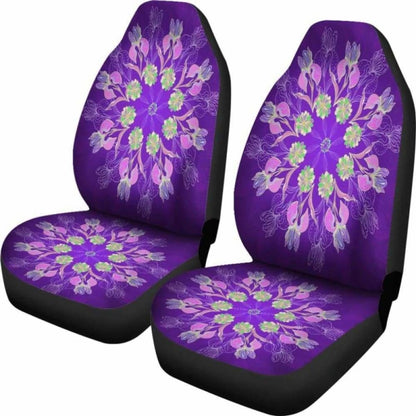 Purple Mandala Flower Car Seat Covers
