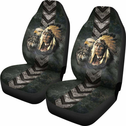 Native American Indian Eagle Wolf Spirit Animals Car Seat Cover