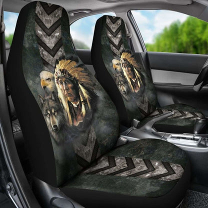 Native American Indian Eagle Wolf Spirit Animals Car Seat Cover