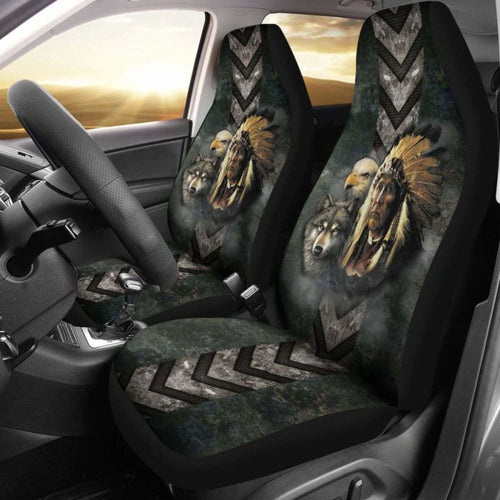Native American Indian Eagle Wolf Spirit Animals Car Seat Cover
