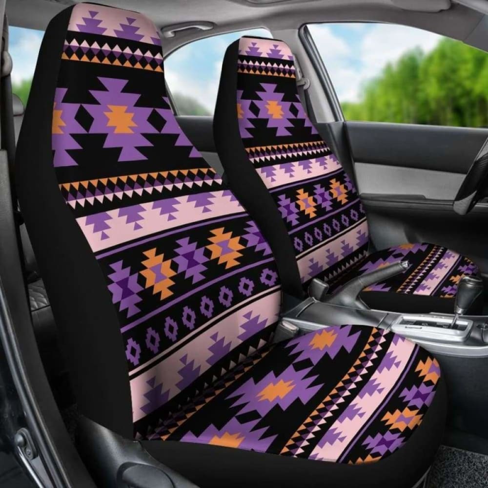 Southwest Navajo Native American Purple Black Micro Fiber Auto Car Seat Covers Covers