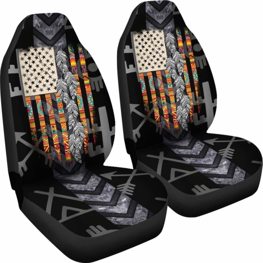 Native American Black Car Seat Cover