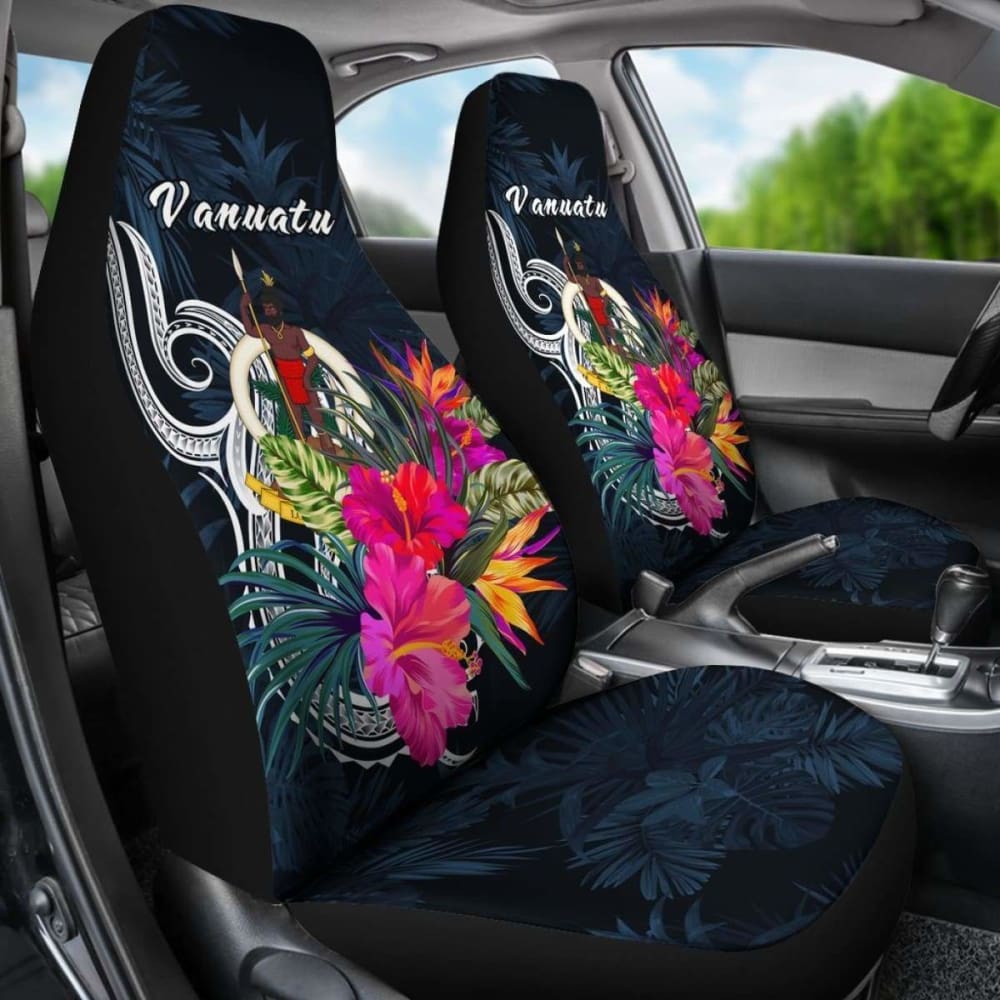 Vanuatu Polynesian Car Seat Covers - Tropical Flower -