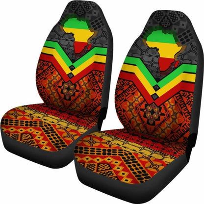 Africa Car Seat Covers - African Map And Patterns -
