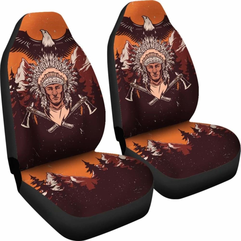 Native American Indian Warrior Car Seat Covers - Vintage Wild -
