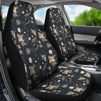 Black With Boho Pattern Car Seat Covers