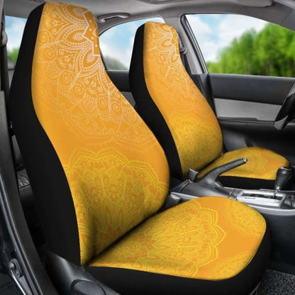 Orange Mandalas Car Seat Covers