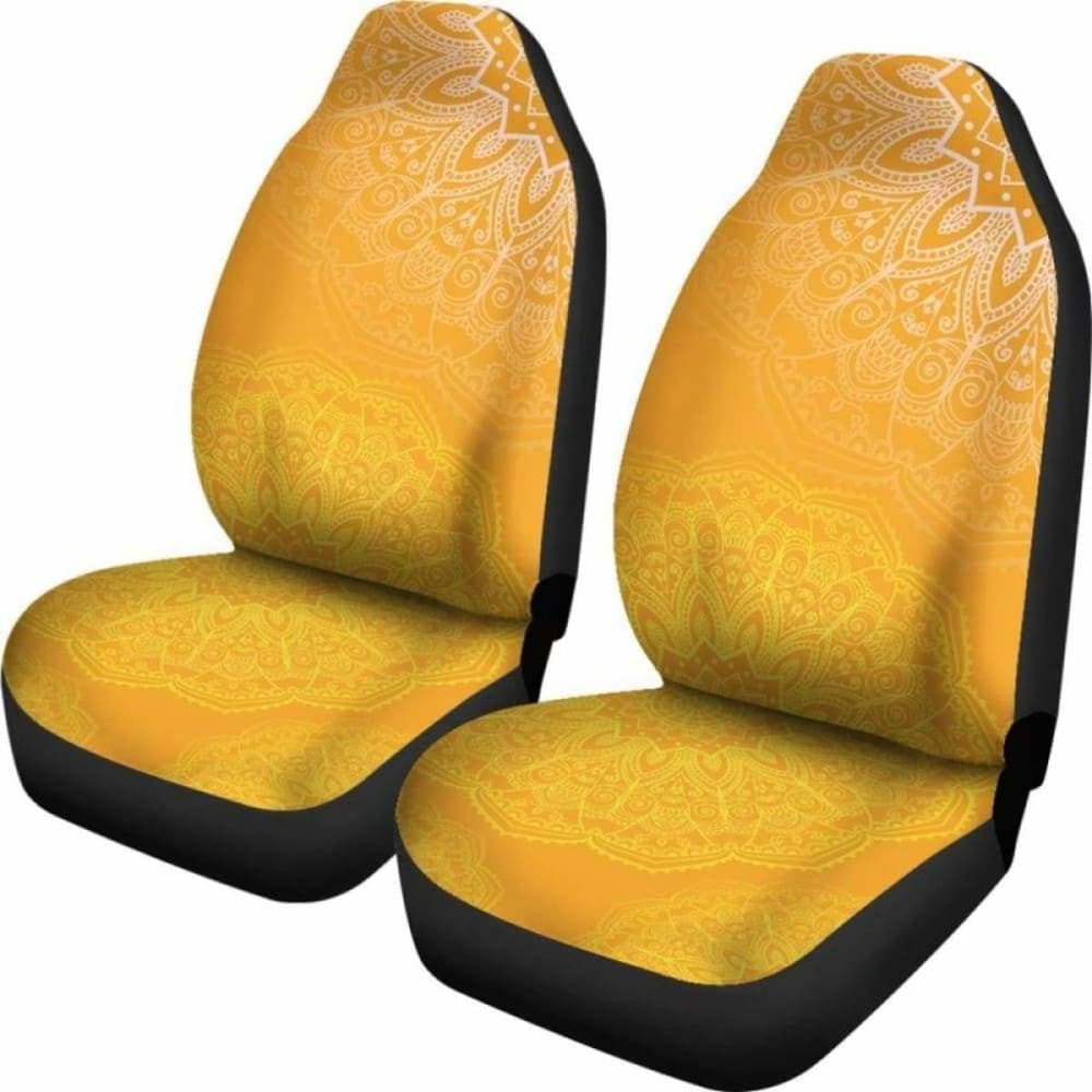 Orange Mandalas Car Seat Covers