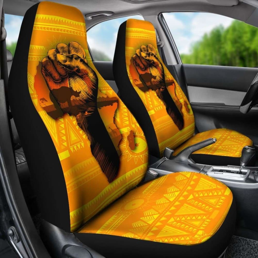 African Car Seat Covers - African Map And Black Power -