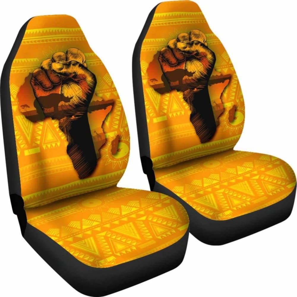 African Car Seat Covers - African Map And Black Power -