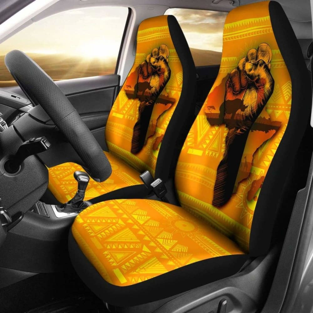 African Car Seat Covers - African Map And Black Power -